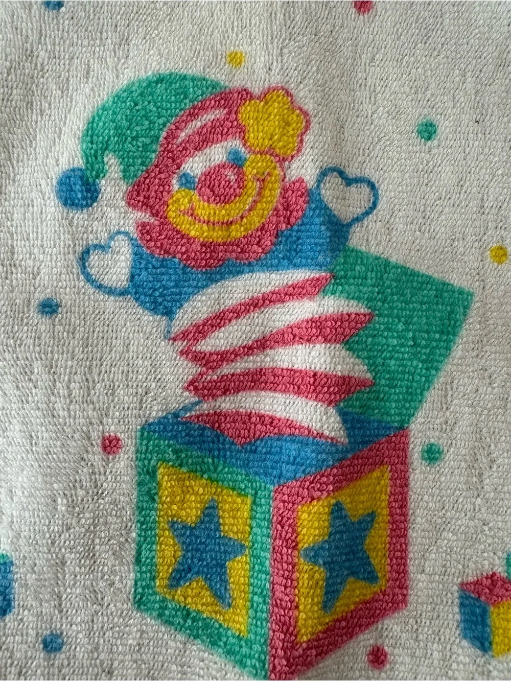 VTG Pinky Baby Products Bib Jack in Box Clown 80s 90s Retro Baby Nursery